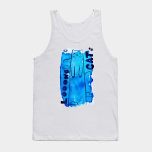 Looong Cat Watercolor Tank Top